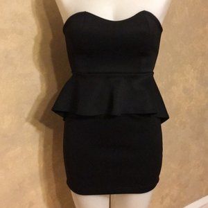 Sweetheart Strapless Peplum Mini LBD (S)
